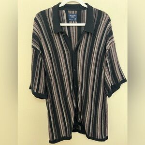 Abercrombie Men knit short sleeve button down